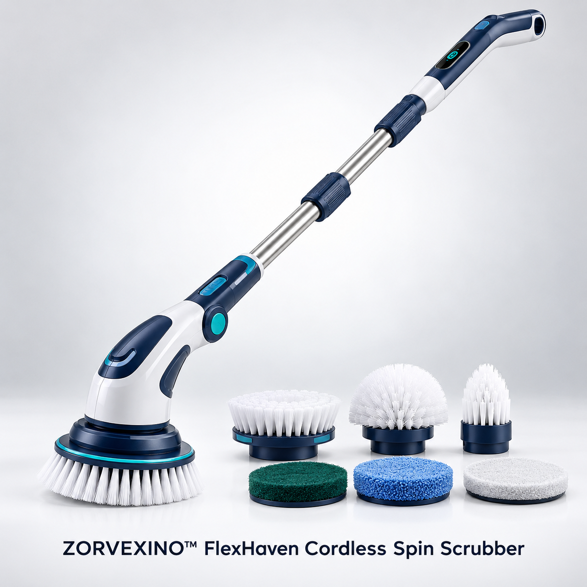 ZORVEXINO™ FlexHaven Cordless Spin Scrubber